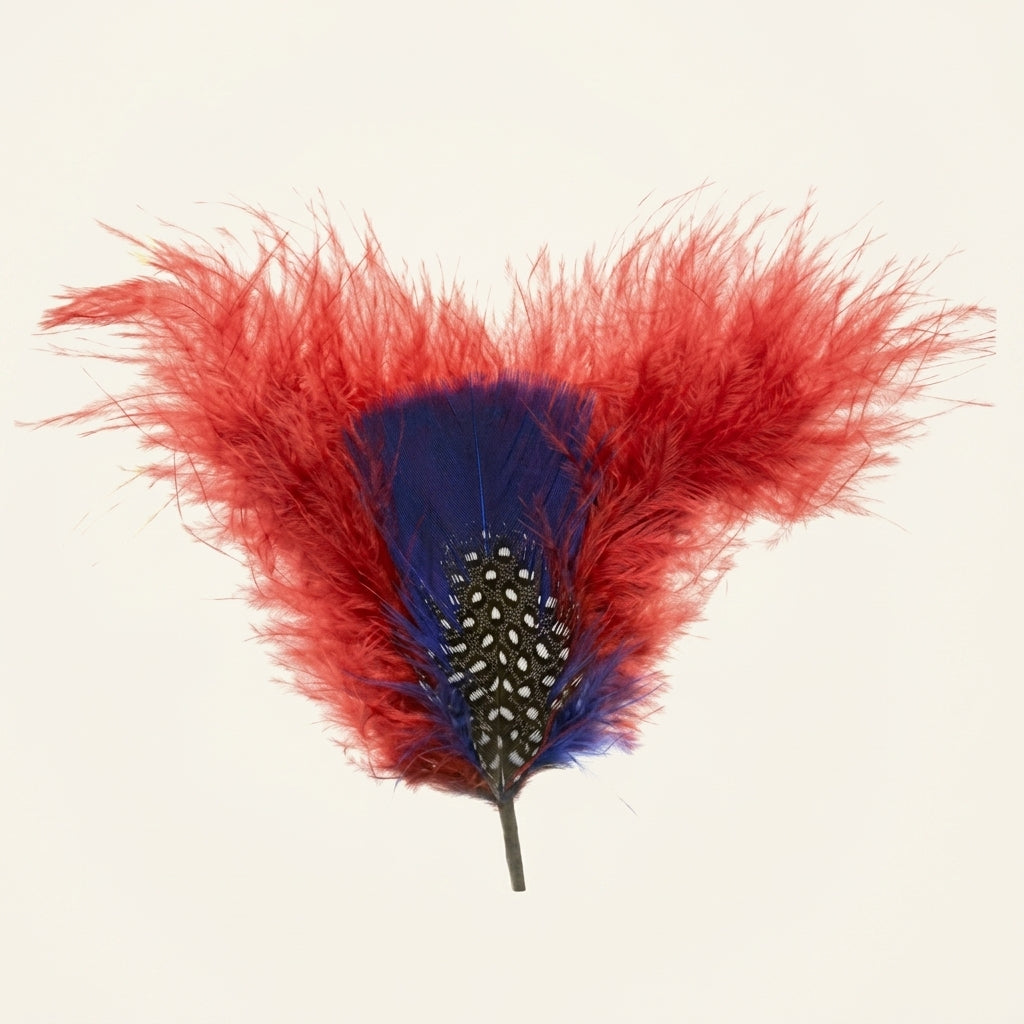 Coque, Turkey & Guinea Feather Hat Pin
