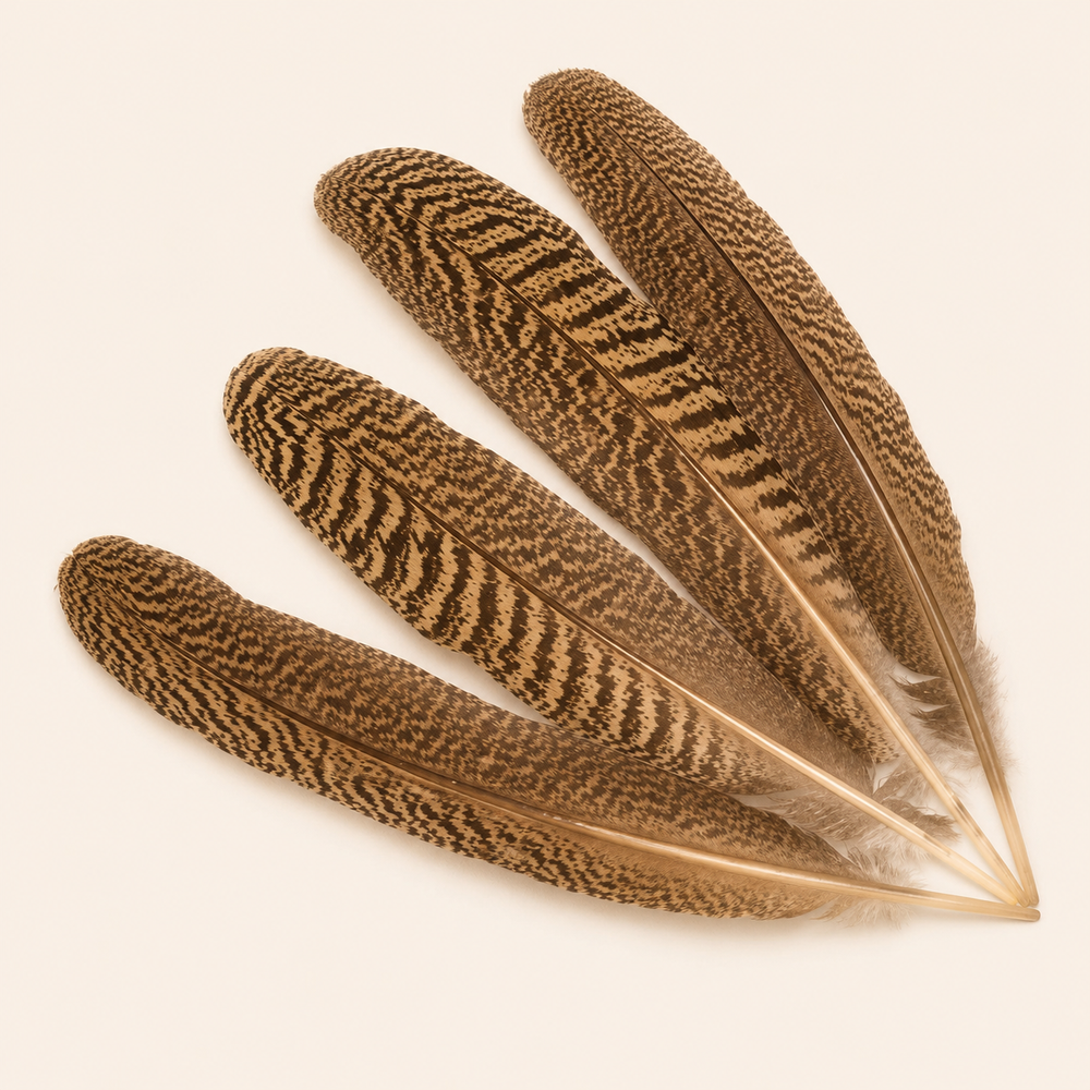 Peacock Speckled / Mottled Wing Quill Feathers