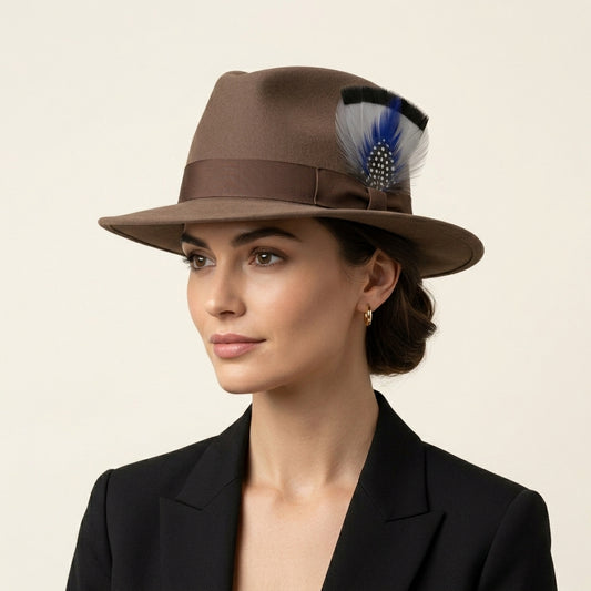 Turkey, Guinea & Coque Hackle Feather Hat Pin