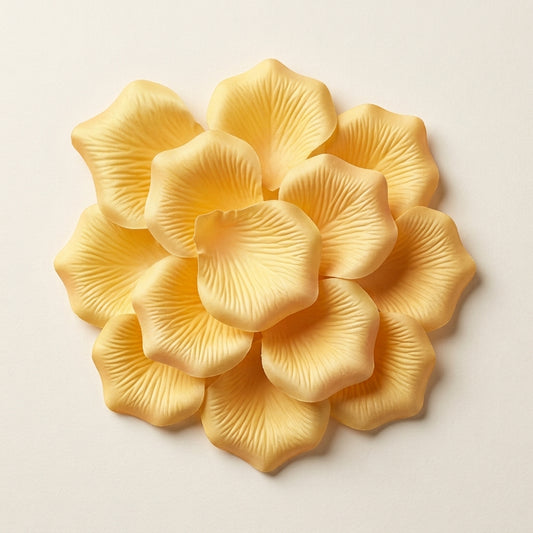 Paper Faux Rose Petals – Soft Butter Yellow