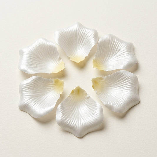 Paper Faux Rose Petals – Pearl White & Ivory