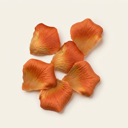 Paper Faux Rose Petals – Burnt Orange & Gold
