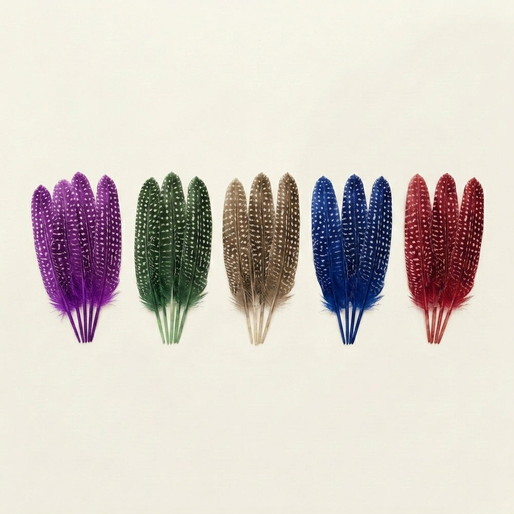 Dyed Guinea (Polka Dot) Wing Pointer Feathers
