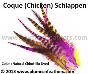 Loose Grey Chinchilla Dyed Schlappen Feathers 7"/8” 10 Pcs.