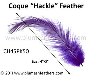 Bleached White Or Dyed Loose Hackle Feathers +2" 50Pcs.