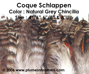Natural Strung Grey Chinchilla Schlappen Feathers +2" ½ Oz.