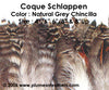 Natural Strung Grey Chinchilla Schlappen Feathers +2" ½ Oz.