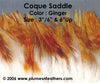 Natural Strung Ginger Saddle Feathers +4" ½ Oz.