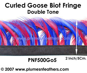 Curled Goose Biot Feather Fringe II Go5