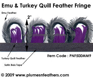 Emu & Turkey Quill Feather Fringe